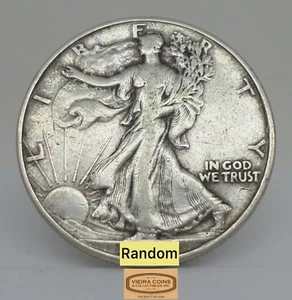 1937 Walking Liberty  Half Dollar, 90% Silver, Average Circulated - #A23 - Picture 1 of 2