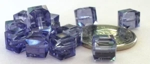 4mm Tanzanite Transparent 5601 Swarovski Crystal Cube Square Beads (24) - Picture 1 of 2
