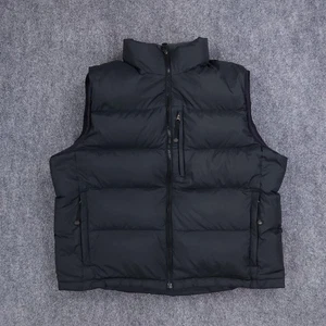 LL Bean Vest Mens XL Black Down Puffer Goose Zip Pockets Outerwear Nylon - Picture 1 of 11