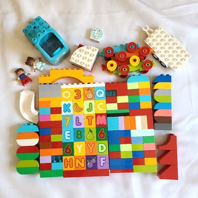 Lego Duplo Creative Brick Lot Blocks Minifigures Vehicles Wheeled Bases  BT - Image 1 of 4