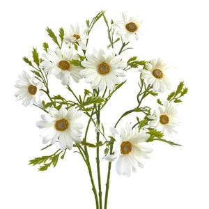 Kunstblume Margeritenzweig 3er Set, 45cm, Künstliche Magerite Creme-Weiß 3 Stück - Bild 1 von 4