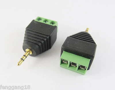 10x 2.5mm Stereo Male To AV Screw Video AV Balun Screw Terminal Plug Adapter - Image 1 of 4
