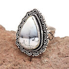 Dendritic Opal Gemstone Handmade Unisex 925 Silver Jewelry Ring"9"