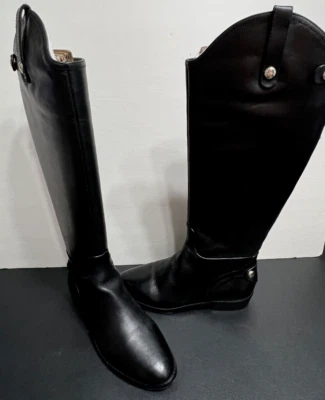 INC Mujer BOTAS HASTA LA RODILLA 7.5 M Negro CUERO Cremallera Superior Planas Clásicas NUEVAS $148 Foto 1 de 4