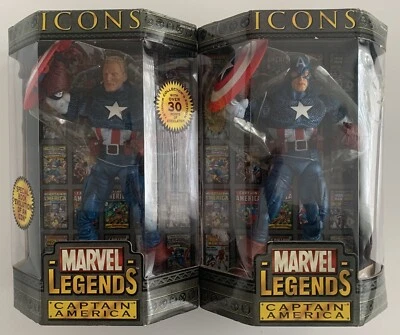 Juego de figuras de acción Marvel Legends Icons Capitán América enmascarado y desenmascarado 12" - SH1 Foto 1 de 4