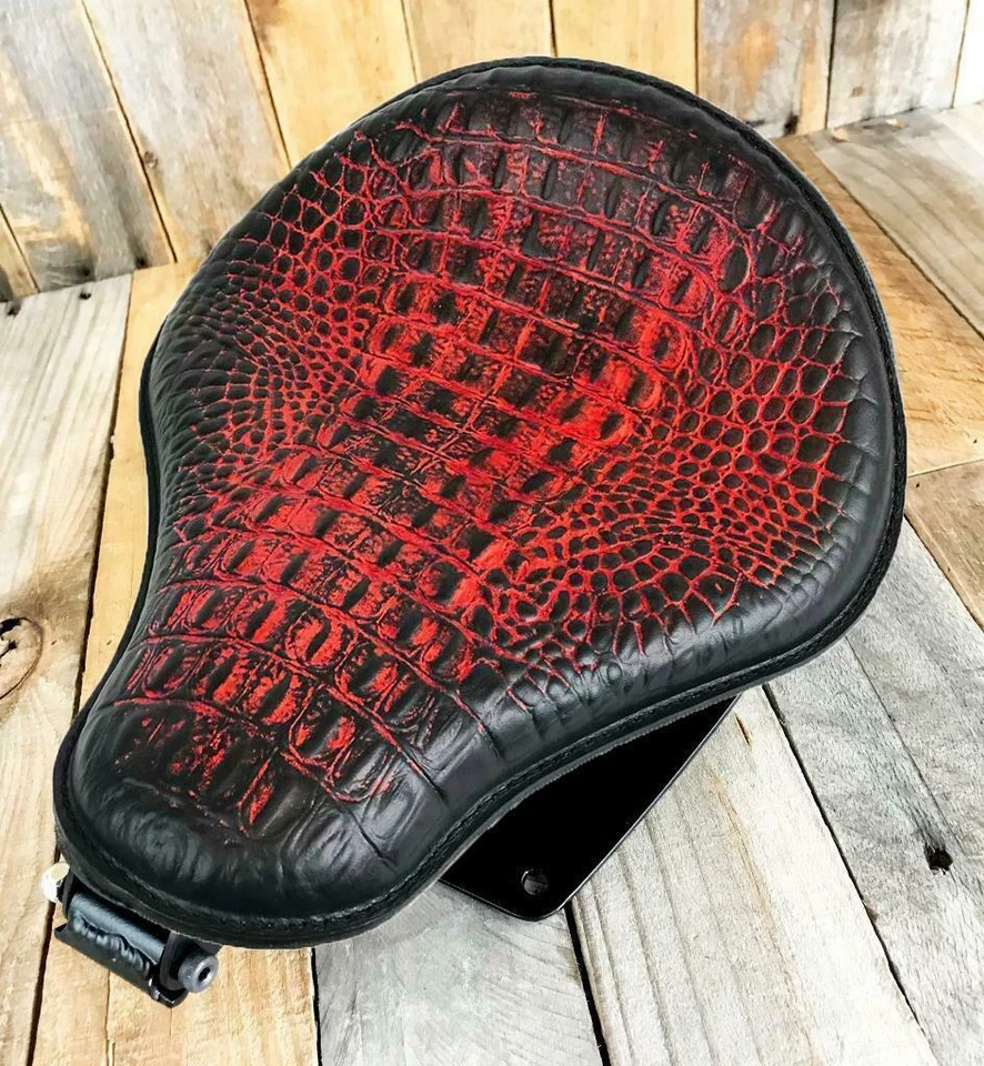 2006-2017 Harley Dyna Spring Seat Installation Kit Antique Red Alligator HS MRC Foto 1 de 4