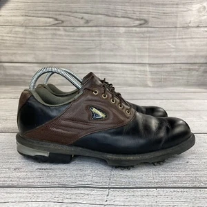 Footjoy GF 2 Brown Golf Shoes Men Size 8 Sporty Leather Oxford Saddle Shoes - Picture 1 of 9