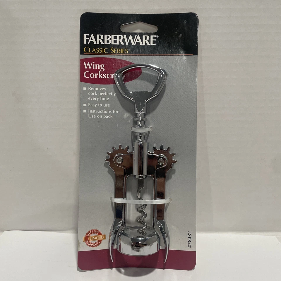 Farberware Holiday Classic Wing Corkscrew Wine Natural & Synthetic Cork Remover