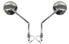 Mirrors Clamp-on Chrome Roun d Left & Right Early Fits Yamaha Pair