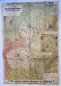 1ST WORLD WAR DIETRICH REIMER WESTERN THEATER OF WAR 1915 ORIGINAL MAP - Picture 1 of 13