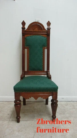 Antique Victorian Throne Chair Carved Oak Church Chapel Masonic B Cover