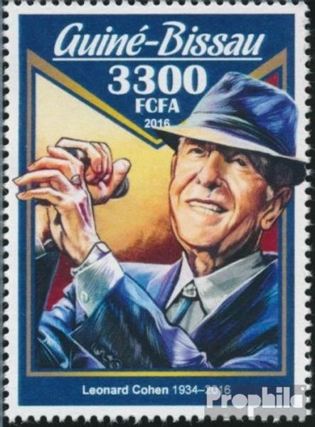 Selos Guiné-Bissau 2016 Mi 9008 (completos. edição) MNH 2016 Leonard Cohen - Imagem 1 de 1