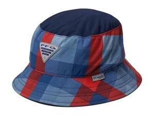 Columbia PFG Bucket Hat Kids Small Multicolor Plaid Wide Brim Outdoor Cap JDM563 - Picture 1 of 12