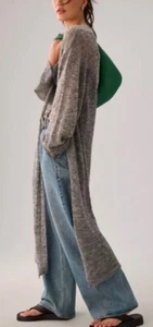 Anthropologie Long Light Weight Duster Open Cardigan Gray Women’s One Size NWT - Picture 1 of 10