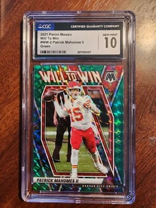2021 Panini Mosaic - Patrick Mahomes II - Will To Win - Green - #WW-2 - CGC 10 - Picture 1 of 4