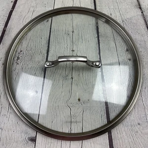 CALPHALON 11 1/2” 11.5 Inch OD Round Replacement Glass Stainless Steel Lid - Picture 1 of 8