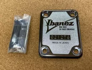 Ibanez NEW "Made in Japan" Chrome Metal Rear NECK PLATE with screws JEM Vai RG - Picture 1 of 1
