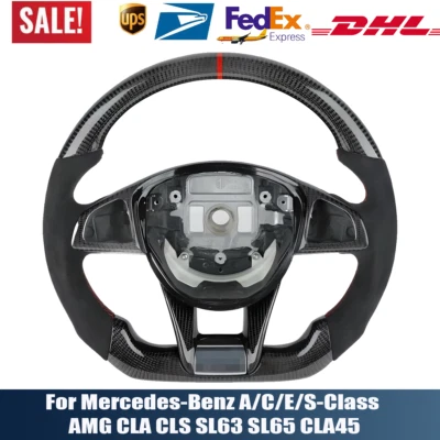 Reemplace el volante de fibra de carbono para Mercedes-Benz AMG SLC43 SL63 SL65 CLA45 Foto 1 de 4