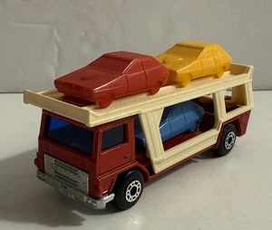 Original 1976 Matchbox Superfast No. 11 Car Transporter Red Cab with W Cars Nice - Picture 1 of 7