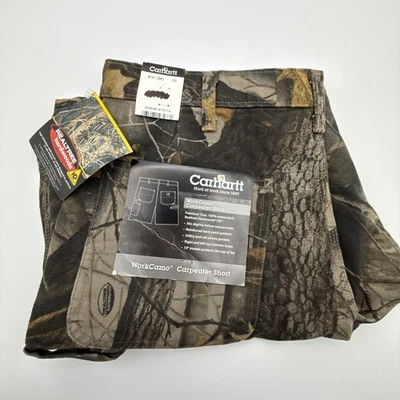 Carhartt Work Camo Carpenter Shorts Size 33 B191 CMO Camo NWT NOS - Image 1 of 4