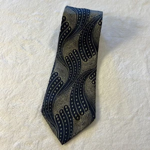 Giorgio Armani Tie Blue & Silver Silk Abstract Mens Made In Italy 59x3.5 Vintage - Picture 1 of 10