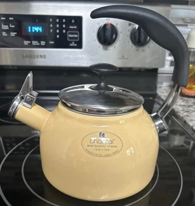 CHANTAL Whistling Tea Kettle Enamel Stainless Loop Handle Rare 1.6 Qt - Picture 1 of 12