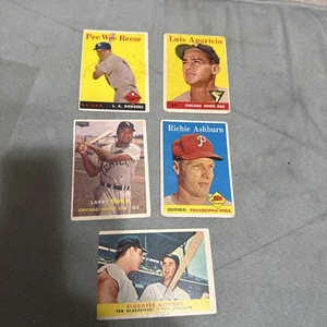 1957 & 1958 Topps HOF Lot Reese Aparicio Doby Ashburn Ted Williams/kluszewski - Picture 1 of 24