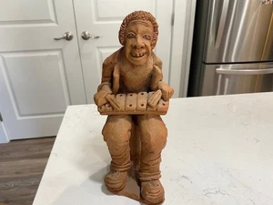 Vintage Ton Malawi Volkskunst Skulptur Musiker 11 Zoll - Bild 1 von 14