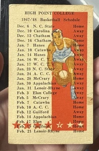1947-48 High Point College Vintage Basketball Spielplan cc59 - Bild 1 von 2