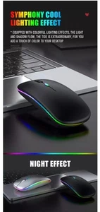 (Rechargable) Wireless 5.2 LED Slim Mouse for Tablet/iPad/Laptop/PC. - Picture 1 of 7