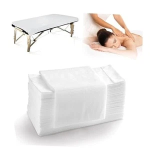 100 Pcs Disposable Massage Table Sheets Esthetician Bed Covers Non-Woven White - Picture 1 of 8