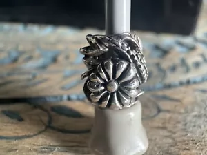 Palace Of Amber Silver Floral Bead Retired. Troll Compatible - Picture 1 of 10