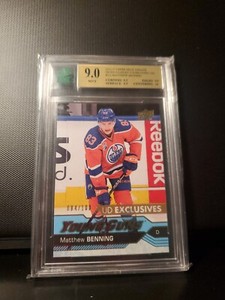 MNT 9 2016-17 Upper Deck Matthew Benning /100 UD EXCLUSIVES Young Guns Rookie