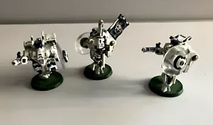 Warhammer Tau XV8 Crisis Battlesuit Figures x 3 Standard Bearer 40k - Imagen 1 de 3