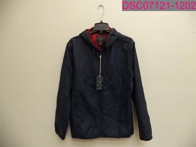 Chaqueta polar resistente a la intemperie de cuero sintético para hombre azul marino grande F970042NR Foto 1 de 4