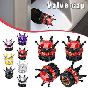 4PCS Sparkling Crystal Diamonds Car Tire Tyre Valve X3L4 Set Caps Covers H7P0 - Picture 1 of 15