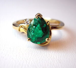 1.74 ct CE Treated Natural Emerald Diamond 14K Yellow Gold Ring Was $1,495 Video
