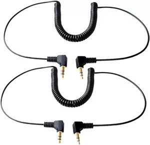 Cavo audio stereo 2 piedi 3,5 mm arrotolato maschio a maschio con jack 90 gradi - Foto 1 di 2