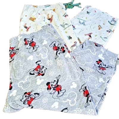 Pantalones de pijama de lana/franela Disney Joyspun para mujer talla grande 3X Mickey Mouse perros Foto 1 de 4