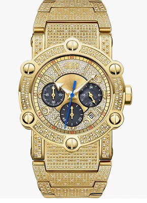 Мужские JBW Phantom 2 карата T.W. Хронография с бриллиантами и кристаллами золотая пластина 18 карат - Изображение 1 из 3