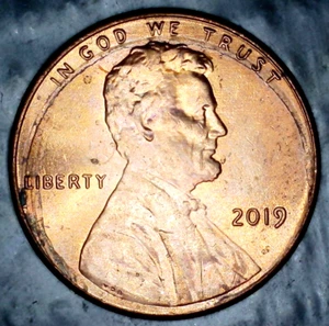 2019 Shield Lincoln Cent Offset Collar Strike / Die Crack~ OBV - Picture 1 of 2