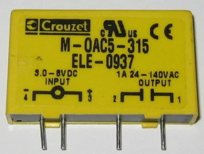 Crouzet Solid State Relay - 140 VAC - 1 A -  M-0AC5 - PCB Mount - 5 V DC Control - Image 1 of 4