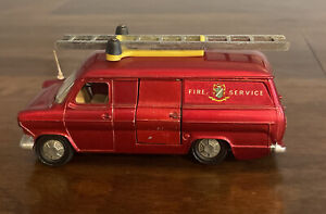 Vintage RARE Dinky Toys Ford Transit Van Fire Service 286  Complete Fire Truck