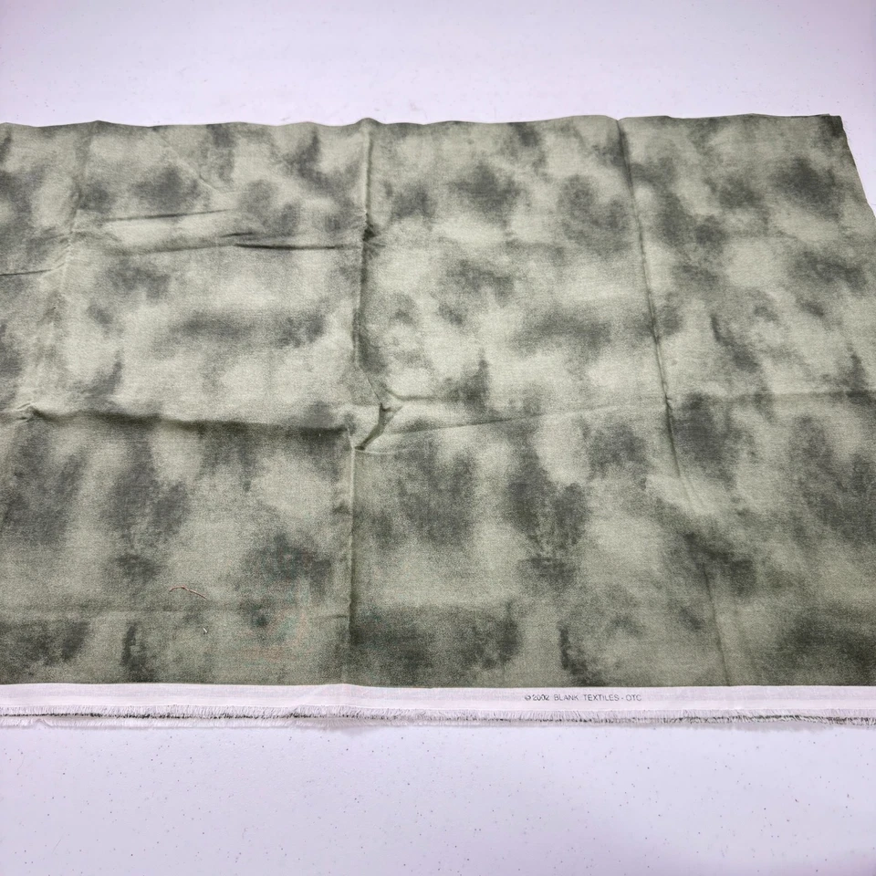 vintage blank textiles fabric green abstract tie dye cotton 44x75 2 yard 90s y2k - Image 1 of 4