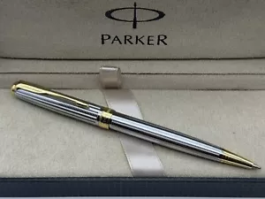 Excelente bolígrafo Parker Sonnet círculo plateado dorado 0,5 mm recarga tinta azul - Imagen 1 de 4