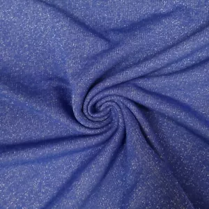 Sweatstoff Blau Meterware mit Lurex, Kleiderstoff, Baumwolle, Lurex, 50 cm - Bild 1 von 3