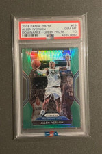 2018-19 Panini Prizm Allen Iverson DOMINANCE GREEN PRIZM PSA 10 GEM MINT 76ers