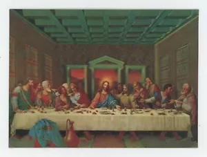 Das letzte Abendmahl von Leonardo da Vinci 960er linsenförmige 3-D Postkarte - Bild 1 von 2
