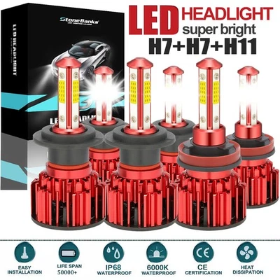 H7 H7 H11 6X 6000K Blanco LED Faro Antiniebla Bombillas Para Suzuki Kizashi 10-13 Foto 1 de 4