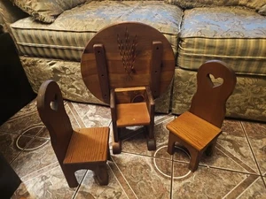 JUEGO DE MESA DE MADERA VINTAGE HECHO A MANO PARA MUÑECA AMERICAN GIRL EDICIÓN MUY RARA - Imagen 1 de 24